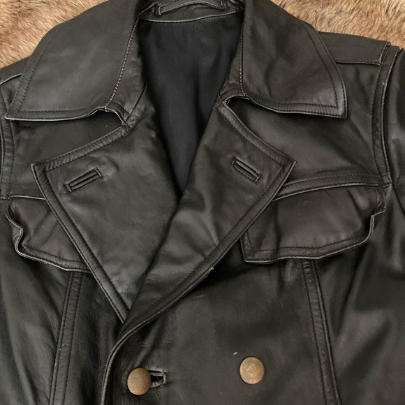 Vintage German Police Jacket Polizei Leather Jacket Motorcycle Jacket S/M. - Picture 7 of 7